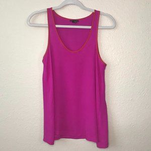 Theory Fuschia 100% Silk Scoop neck Tank Top